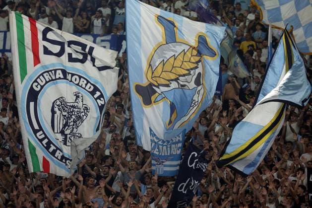 Rome: Rome, Italy 31.08.2024 : Lazio supporters flags during Italian football championship Serie A Enilive 2024-2025 match SS Lazio vs AC Milan at Stadio Olimpico in Rome on August 31, 2024. - Serie A - SS Lazio vs AC Milan  - ZUMAp169 20240831_zsa_p169_1049 Copyright: xMarcoxIacobucci IPAxSportx
