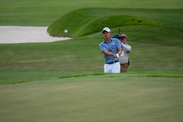 August 31, 2024, Atlanta, Georgia, USA: Collin Morikawa on the 18th hole during the third round of the TOUR Championship East Lake Golf Club. Atlanta USA - ZUMAc170 20240831_znp_c170_074 Copyright: xAndrewxClarkx