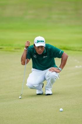 August 31, 2024, Atlanta, Georgia, USA: Hideki Matsuyama (JPN) lines up a putt on the 18th green during the third round at the 2024 TOUR Championship at East Lake Golf Club. Atlanta USA - ZUMAw109 20240831_fap_w109_028 Copyright: xDebbyxWongx