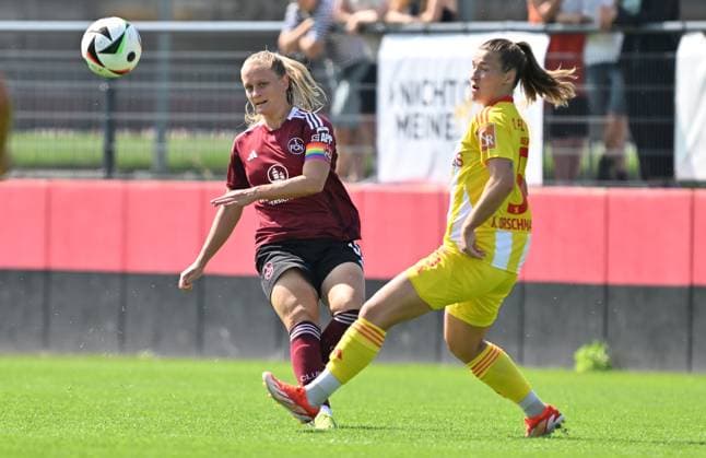 01 09 2024 Soccer Season 2024 2025 2 Women Soccer Bundesliga 01 Matchday 1 FC Nürnberg FCN Club Clubfrauen FC Union Berlin FCU SVW Sportfoto Zink xwoxzix Luisa Guttenberger 4, 1 FC Nürnberg FCN Katja Orschmann 5, 1 FC Union Berlin