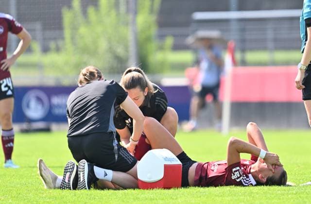 01 09 2024 Soccer Season 2024 2025 2 Women Soccer Bundesliga 01 Matchday 1 FC Nürnberg FCN Club Clubfrauen FC Union Berlin FCU SVW Sportfoto Zink xwoxzix Medina Desic 10, 1 FC Nürnberg FCN battered on the ground