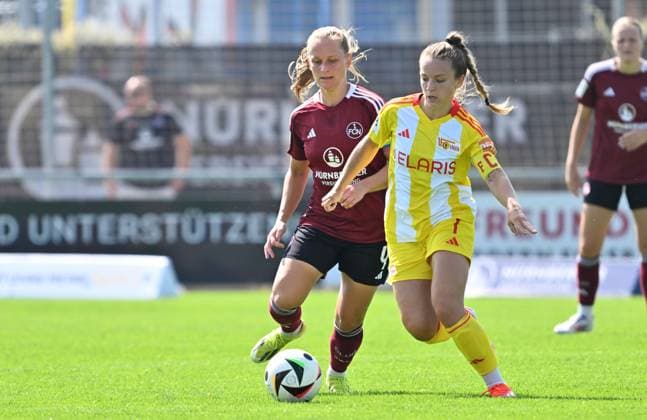01 09 2024 Soccer Season 2024 2025 2 Women Soccer Bundesliga 01 Matchday 1 FC Nürnberg FCN Club Clubfrauen FC Union Berlin FCU SVW Sportfoto Zink xwoxzix Luisa Guttenberger 4, 1 FC Nürnberg FCN Lisa Heiseler 7, 1 FC Union Berlin