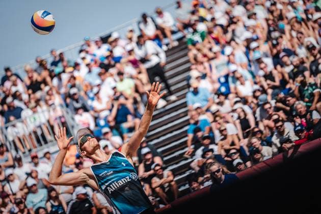Beach volleyball men Allianz German Beach Tour German Beach Volleyball Championship 2024 01 09 2024 Max Just at the specification Timmendorfer Strand Ahmann Hager Arena Schleswig Holstein Germany