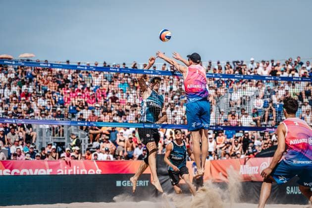 Beach volleyball men Allianz German Beach Tour German Beach Volleyball Championship 2024 01 09 2024 Robin Sowa at the Timmendorfer Strand Ahmann Hager Arena Schleswig Holstein Germany