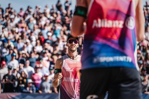 Beach volleyball men Allianz German Beach Tour German Beach Volleyball Championship 2024 01 09 2024 Clemens Wickler Timmendorfer Strand Ahmann Hager Arena Schleswig Holstein Germany