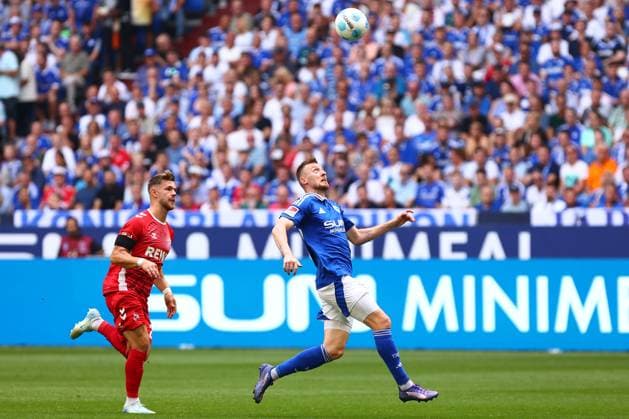 Goal chance for Tobias Mohr FC Schalke 04 FC Schalke 04 vs 1 FC Koeln, Football, 2 Bundesliga, Matchday 4, Season 2024 2025, 01 09 2024 Photo kolbert press Ant Palmer Veltins Arena NRW Germany Copyright: xkolbert-press AntxPalmerx