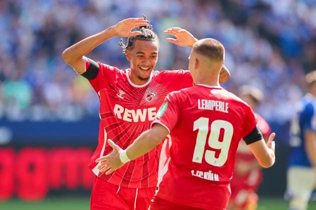 Damion Downs 1 FC Koeln celebrates his goal for 0 1 with Tim Lemperle 1 FC Koeln , 2 Bundesliga, FC Schalke 04 vs 1 FC Köln, Veltins Arena, September 1, 2024 in Gelsenkirchen, Germany Photo by Marco Steinbrenner DeFodi Images Damion Downs 1 FC Koeln celebrates after scoring his teams first goal with Tim Lemperle 1 FC Koeln , 2 Bundesliga, FC Schalke 04 vs 1 FC Köln, Veltins Arena, September 1, 2024 in Gelsenkirchen, Germany Photo by Marco Steinbrenner DeFodi Images DFB DFL REGULATIONS PROHIBIT ANY USE OF PHOTOGRAPHS AS IMAGE SEQUENCES AND OR QUASI VIDEO Defodi 700 schalke koeln 20240901 020 Defodi-700 DFB DFL REGULATIONS PROHIBIT ANY USE OF PHOTOGRAPHS AS IMAGE SEQUENCES AND OR QUASI-VIDEO.