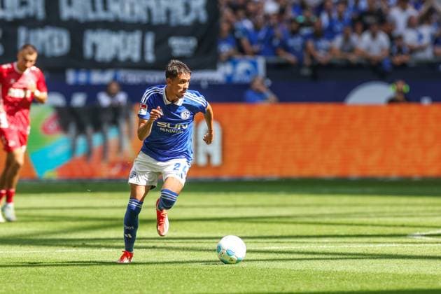 01 09 2024, Football, Season 2024 2025, 2 Bundesliga, Matchday 4, FC Schalke 04 1 FC Köln, Ilyes Hamache FC Schalke 04 Gelsenkirchen Veltins Arena NRW Germany xRHR PHOTO TRx Copyright: TimxRehbein RHR-FOTOx RHR-FOTO TR