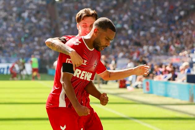 Linton Maina 1 FC Koeln celebrates his goal for 0 2 with Denis Husein Basic 1 FC Koeln , 2 Bundesliga, FC Schalke 04 vs 1 FC Köln, Veltins Arena, September 1, 2024 in Gelsenkirchen, Germany Photo by Marco Steinbrenner DeFodi Images Linton Maina 1 FC Koeln celebrates after scoring his teams second goal with Denis Husein Basic 1 FC Koeln , 2 Bundesliga, FC Schalke 04 vs 1 FC Köln, Veltins Arena, September 1, 2024 in Gelsenkirchen, Germany Photo by Marco Steinbrenner DeFodi Images DFB DFL REGULATIONS PROHIBIT ANY USE OF PHOTOGRAPHS AS IMAGE SEQUENCES AND OR QUASI VIDEO Defodi 700 schalke koeln 20240901 027 Defodi-700 DFB DFL REGULATIONS PROHIBIT ANY USE OF PHOTOGRAPHS AS IMAGE SEQUENCES AND OR QUASI-VIDEO.
