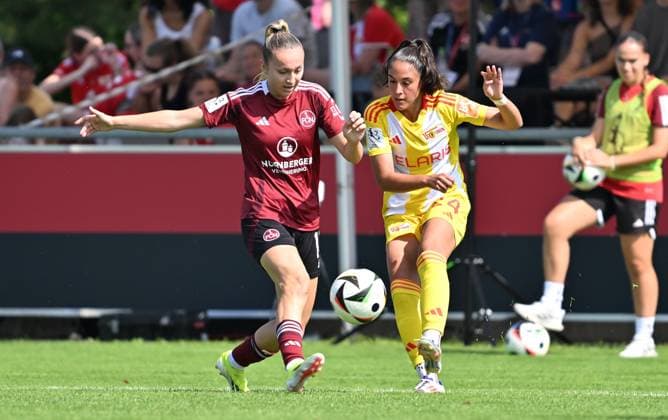 01 09 2024 Soccer Season 2024 2025 2 Women Soccer Bundesliga 01 Matchday 1 FC Nürnberg FCN Club Clubfrauen FC Union Berlin FCU SVW Sportfoto Zink xwoxzix Lara Meroni 11, 1 FC Nürnberg FCN Fatma Sakar 24, 1 FC Union Berlin