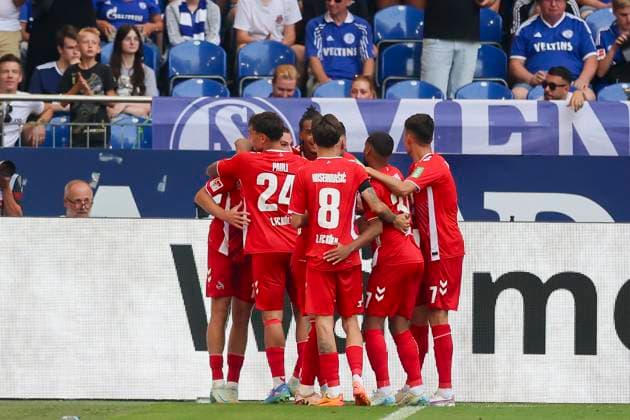 Tim Lemperle 1 FC Koeln celebrates his goal with teammates, 2 Bundesliga, FC Schalke 04 vs 1 FC Köln, Veltins Arena, September 1, 2024 in Gelsenkirchen, Germany Photo by Marco Steinbrenner DeFodi Images Tim Lemperle 1 FC Koeln celebrates his goal with teammates, 2 Bundesliga, FC Schalke 04 vs 1 FC Köln, Veltins Arena, September 1, 2024 in Gelsenkirchen, Germany Photo by Marco Steinbrenner DeFodi Images DFB DFL REGULATIONS PROHIBIT ANY USE OF PHOTOGRAPHS AS IMAGE SEQUENCES AND OR QUASI VIDEO Defodi 700 schalke koeln 20240901 040 Defodi-700 DFB DFL REGULATIONS PROHIBIT ANY USE OF PHOTOGRAPHS AS IMAGE SEQUENCES AND OR QUASI-VIDEO.