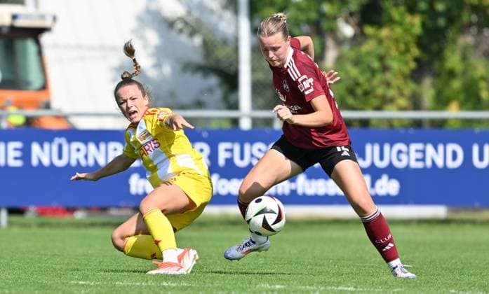 01 09 2024 Soccer Season 2024 2025 2 Women Soccer Bundesliga 01 Matchday 1 FC Nuremberg FCN Club Clubfrauen FC Union Berlin FCU SVW Sportfoto Zink xwoxzix Lisa Heiseler 7, 1 FC Union Berlin Amelie Thöle Thoele 12, 1 FC Nuremberg FCN
