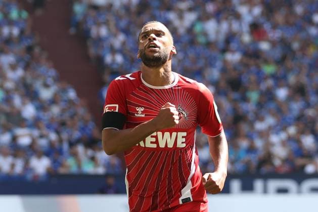 Linton Maina 1 FC Köln celebrates his goal for 0 2 during the match of the 2 BL season 2024 25 FC Schalke 04 1 FC Köln Copyright Thomas Pakusch