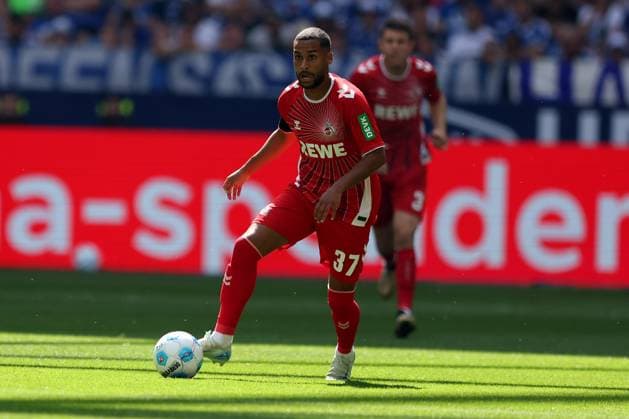 Linton Maina 1 FC Köln at the match of the 2 BL season 2024 25 FC Schalke 04 1 FC Köln Copyright Thomas Pakusch