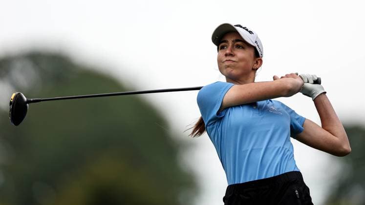 2024 KPMG Women s Irish Open - Pro Am, Carton House, Kildare 1 9 2024 Anna Abom tees off the 18th Anna Abom tees off the 18th 1 9 2024  Copyright: x INPHO BenxBradyx BB4_5670