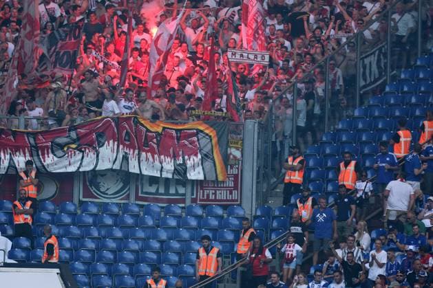 Fans of 1 FC Köln at the match of the 2 BL season 2024 25 FC Schalke 04 1 FC Köln Copyright Thomas Pakusch