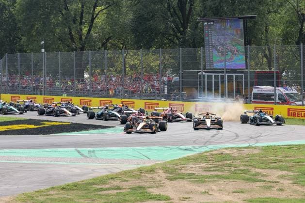 Start, Lando Norris McLaren , Oscar Piastri McLaren , Charles Leclerc Scuderia Ferrari HP , Race, Italian Grand Prix, Motorsport, Men, Formula 1, 01 09 2024 Monza Lombardy Italy Copyright: xkolbert-press ChristianxKolbertx