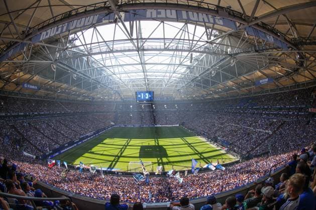 01 09 2024, Football, Season 2024 2025, 2 Bundesliga, Matchday 4, FC Schalke 04 1 FC Köln, Sold out Veltins Arena Gelsenkirchen Veltins Arena NRW Germany xRHR PHOTO TRx Copyright: TimxRehbein RHR-FOTOx RHR-FOTO TR