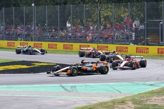 new leader, Oscar Piastri McLaren , Charles Leclerc Scuderia Ferrari HP , Lando Norris McLaren , Carlos Sainz jr Scuderia Ferrari HP , Race, Italian Grand Prix, Motorsport, Men, Formula 1, 01 09 2024 Monza Lombardy Italy Copyright: xkolbert-press ChristianxKolbertx
