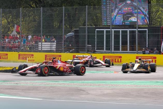 Charles Leclerc Scuderia Ferrari HP , Lando Norris McLaren , Carlos Sainz jr Scuderia Ferrari HP , Race, Italian Grand Prix, Motorsport, Men, Formula 1, 01 09 2024 Monza Lombardy Italy Copyright: xkolbert-press ChristianxKolbertx