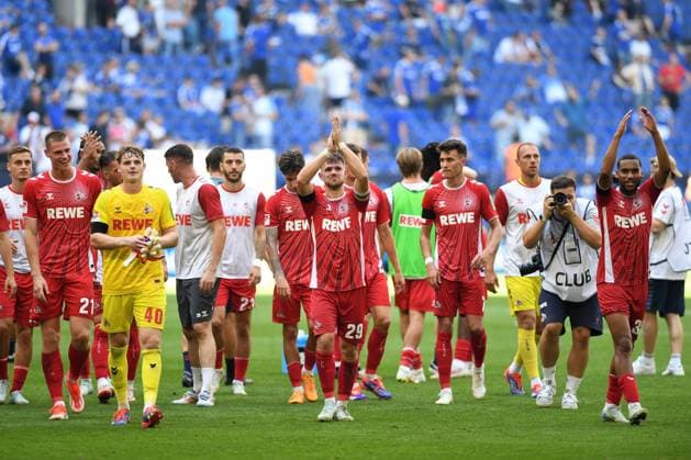 Players 1 FC Koeln celebrating, jubilating, jubilating during the 2 Bundesliga match between FC Schalke 04 and 1 FC Köln at Veltins Arena on September 01, 2024 in Gelsenkirchen, Germany Photo by Ralf Treese DeFodi Images Players 1 FC Koeln celebrate, celebrates, celebrating during the 2 Bundesliga match between FC Schalke 04 and 1 FC Köln at Veltins Arena on September 1, 2024 in Gelsenkirchen, Germany Photo by Ralf Treese DeFodi Images DFB DFL REGULATIONS PROHIBIT ANY USE OF PHOTOGRAPHS AS IMAGE SEQUENCES AND OR QUASI VIDEO Defodi 521 S04KOE20240901 047 Defodi-521 DFB DFL REGULATIONS PROHIBIT ANY USE OF PHOTOGRAPHS AS IMAGE SEQUENCES AND OR QUASI-VIDEO.