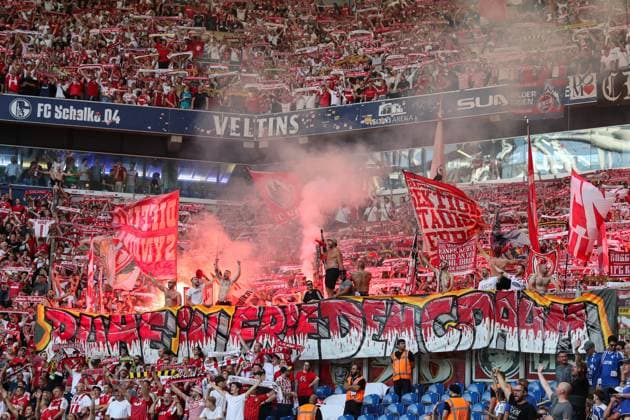 2 Bundesliga FC Schalke 04 1 FC Köln on 01 09 2024 at the Veltins Arena on Schalke The Cologne fans present a banner banner banner in the guest block on the death of Christoph Daum Rest in peace C Daum MH