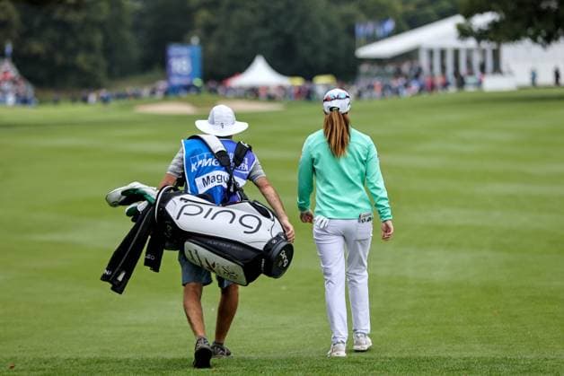 2024 KPMG Women s Irish Open - Pro Am, Carton House, Kildare 1 9 2024 Leona Maguire walks up the 18th fairway Leona Maguire walks up the 18th fairway 1 9 2024  Copyright: x INPHO BenxBradyx BB_11096