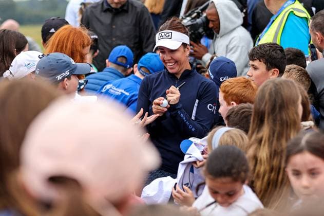 2024 KPMG Women s Irish Open - Pro Am, Carton House, Kildare 1 9 2024 Georgia Hall signs autographs after finishing her round Georgia Hall signs autographs after finishing her round 1 9 2024  Copyright: x INPHO BenxBradyx BB_11097