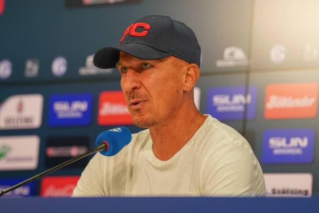 Soccer 2 Bundesliga season 2024 2025, matchday 4 FC Schalke 04 vs 1 FC Cologne Veltins Arena, Gelsenkirchen Cologne coach Gerhard Struber at the press conference Copyright: xJOERANxSTEINSIEKx