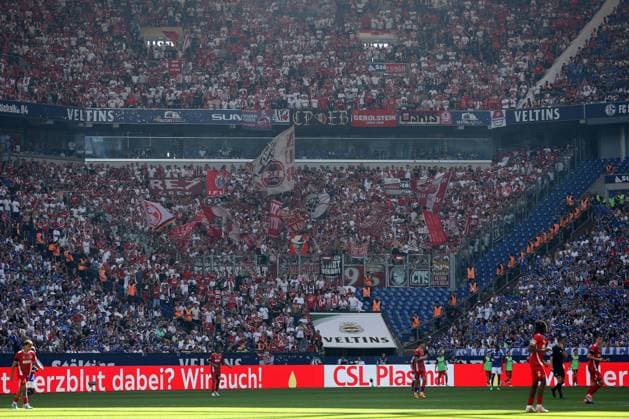 Fans of 1 FC Köln at the match of the 2 BL season 2024 25 FC Schalke 04 1 FC Köln Copyright Thomas Pakusch