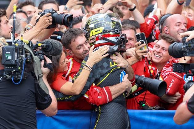 WInner, Winner, Charles Leclerc Scuderia Ferrari HP , Race, Italian Grand Prix, Motorsport, Men, Formula 1, 01 09 2024 Monza Lombardy Italy Copyright: xkolbert-press ChristianxKolbertx