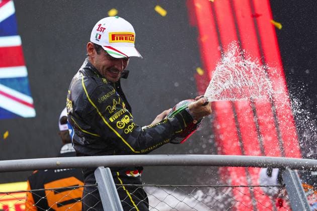 LECLERC Charles (mco), Scuderia Ferrari SF-24, portrait podium celebration during the Formula 1 Pirelli Gran Premio d’Italia 2024, Italian Grand Prix 2024, 16th round of the 2024 Formula One World Championship, WM, Weltmeisterschaft from August 30 to September 1, 2024 on the Autodromo Nazionale Monza, in Monza, Italy - F1 - ITALIAN GRAND PRIX 2024 DPPI Panoramic  240901_R16_ITALIA_DP_EA018689