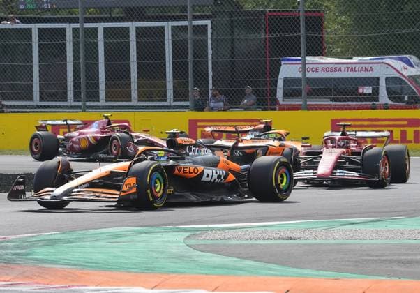 01 09 2024, Autodromo Nazionale di Monza, Monza, FORMULA 1 PIRELLI GRAN PREMIO D ITALIA 2024 ,in the picture Oscar Piastri AUS , McLaren F1 Team, Charles Leclerc MCO , Scuderia Ferrari HP, Lando Norris GBR , Carlos Sainz Jr ESP Defodi 506 20240901 hbr 1433 Defodi-506