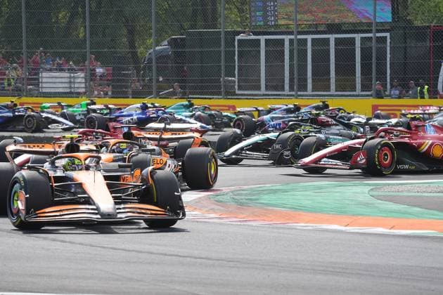 FORMULA 1 PIRELLI GRAN PREMIO D ITALIA 2024 01 09 2024, Autodromo Nazionale di Monza, Monza, FORMULA 1 PIRELLI GRAN PREMIO D ITALIA 2024 ,in picture Race start , Oscar Piastri AUS , McLaren F1 Team, Charles Leclerc MCO , Scuderia Ferrari HP, Lando Norris GBR , George Russell GBR , Mercedes AMG Petronas Formula One Team, Fernando Alonso ESP , Aston Martin Aramco Cognizant Formula One Team, Lewis Hamilton GBR , Max Verstappen NLD , Oracle Red Bull Racing, Sergio Perez MEX nordphotoxGmbHx xBratic nph00250