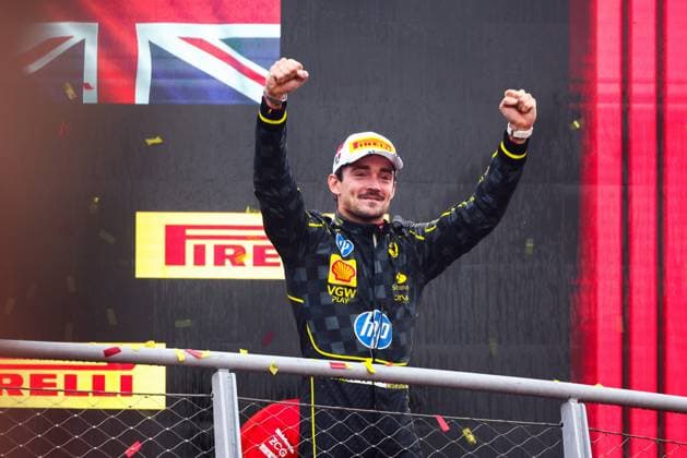 September 1, 2024, Monza, Italy: Charles Leclerc of Ferrari celebrates on the podium after winning the Italian Formula One Grand Prix at Autodromo Nazionale Monza circuit, in Monza on September 1st, 2024. Monza Italy - ZUMAz156 0758597449st Copyright: xBeataxZawrzelx