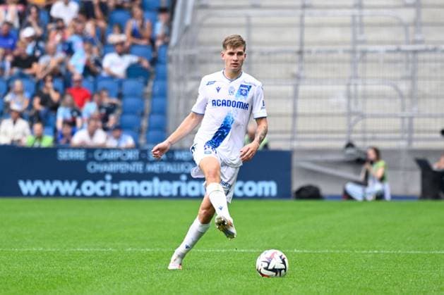 Paul JOLY ( 26 - Auxerre ) during the Ligue 1 match between Havre AC and AJ Auxerre at Stade Oceane on September 01, 2024 in Le Havre, France. ( Photo by federico pestellini panoramic ) - FOOTBALL : Le Havre vs Auxerre - Ligue 1 - 01 09 2024 FedericoPestellini Panoramic 
