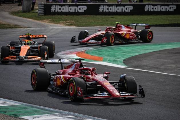 Foto IPP Enrico Schiavi Monza 01-09-2024 Formula 1 F1 Gran Premio di Italia 2024 Gara nella foto: Charles Leclerc - Ferrari precede Lando Norris - McLaren e Carlos Sainz - Ferrari Monza italy  Copyright: xR4924_italyphotopressx