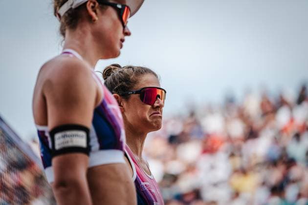 Beach volleyball women Allianz German Beach Tour German Beach Volleyball Championship 2024 01 09 2024 Cinja Tillmann looks critically at Timmendorfer Strand Ahmann Hager Arena Schleswig Holstein Germany