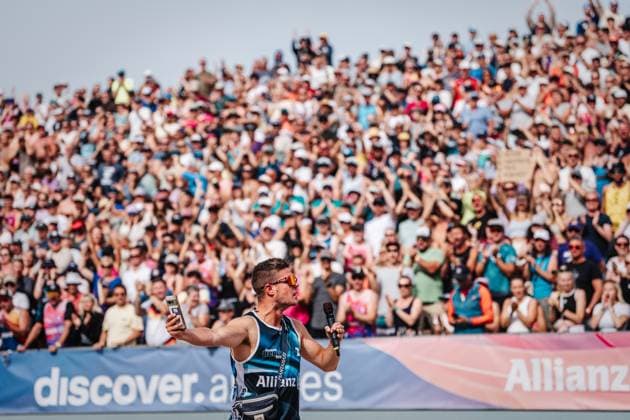 Beach volleyball women Allianz German Beach Tour German Beach Volleyball Championship 2024 01 09 2024 Presenter Bengt Kunkel Timmendorfer Strand Ahmann Hager Arena Schleswig Holstein Germany