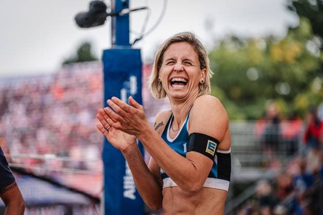 Beach volleyball women Allianz German Beach Tour German Beach Volleyball Championship 2024 01 09 2024 Laura Ludwig says goodbye Timmendorfer Strand Ahmann Hager Arena Schleswig Holstein Germany