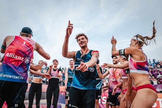 Beach volleyball women and men Allianz German Beach Tour German Beach Volleyball Championship 2024 01 09 2024 Max Just Timmendorfer Strand Ahmann Hager Arena Schleswig Holstein Germany
