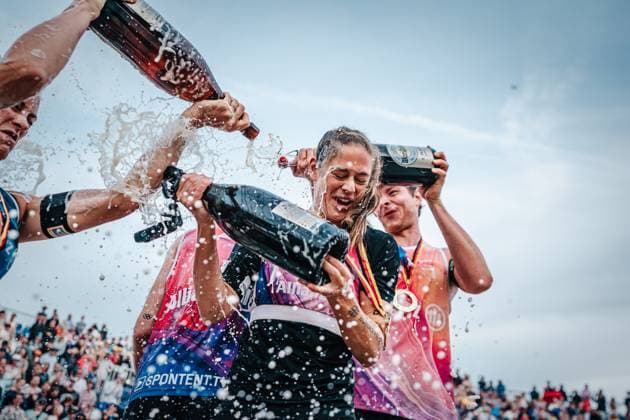 Beach volleyball women and men Allianz German Beach Tour German Beach Volleyball Championship 2024 01 09 2024 Cinja Tillmann Bierdusche Timmendorfer Strand Ahmann Hager Arena Schleswig Holstein Germany