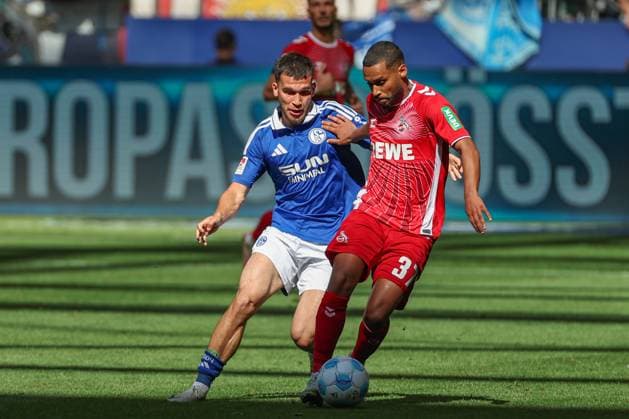 2 Bundesliga FC Schalke 04 1 FC Köln on 01 09 2024 at the Veltins Arena in Schalke Linton Maina Koeln 37 vs Mehmet Can Aydin Schalke 23 MH
