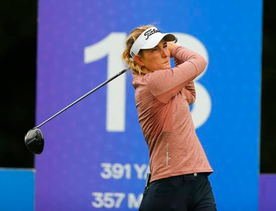 1st September 2024; The O& x2019;Meara Course at Carton House, Maynooth, County Kildare, Ireland; KPMG Womens Irish Open Golf, Final Round; Linda Sobron Galmes (ESP) tees off on the 18th hole  ActionPlus12689090 PeterxFitzpatrick