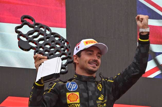 1st September 2024; Autodromo Nazionale Monza, Monza, Italy; Formula 1 Italian Grand Prix 2024; Race Day; Charles Leclerc of Monaco Scuderia Ferrari HP F1 Team celebrates his race win  ActionPlus12689165 StefanoxGuidi