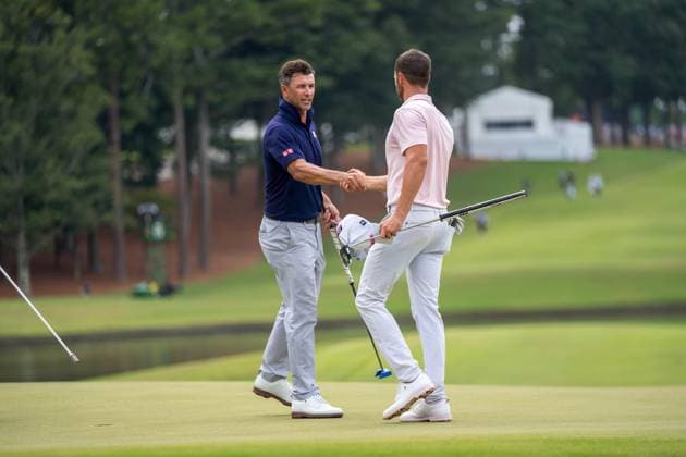 September 1, 2024, Atlanta, Georgia, USA: PGA, Golf Herren Tour Championship. Round 4. Adam Scott and Wyndam Clark Atlanta USA - ZUMAc170 20240901_znp_c170_073 Copyright: xAndrewxClarkx
