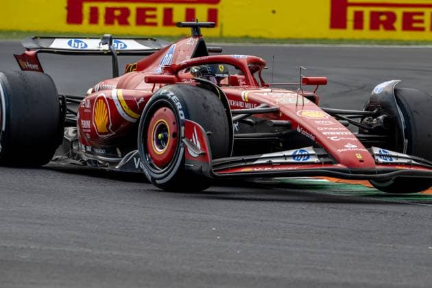 MONZA, ITALY: Charles Leclerc, racing for the Ferrari team during the 2024 Formula 1 Italian Grand Prix at the Monza Circuit in Monza, Italy
