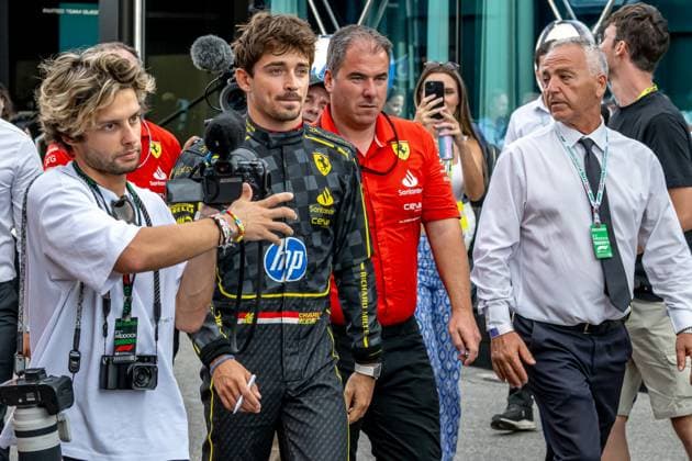 MONZA, ITALY: Charles Leclerc, racing for the Ferrari team during the 2024 Formula 1 Italian Grand Prix at the Monza Circuit in Monza, Italy