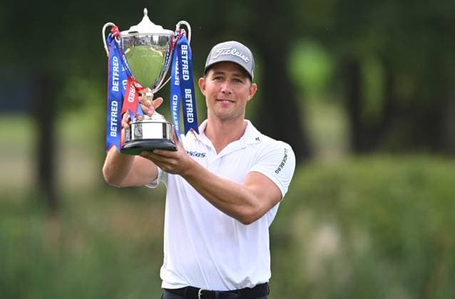 Betfred British Masters Champion 2024 Niklas Norgaard with the Trophy Betfred British Masters 2024, Day Four, Golf, The Belfry, Sutton Coldfield, UK - 01 Sep 2024  Copyright: xGreigxCowie Shutterstockx 14673146aw