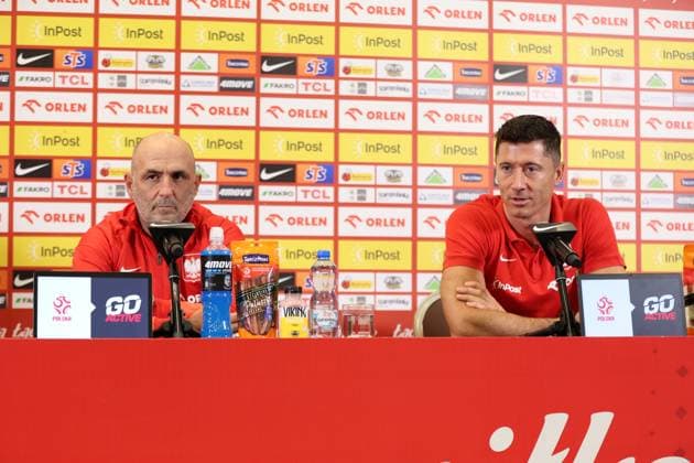 WARSZAWA 02.09.2024 KONFERENCJA PRASOWA REPREZENTACJI POLSKI--- POLISH FOOTBALL national team, Nationalteam press conference, PK, Pressekonferenz IN WARSAW MICHAL PROBIERZ ROBERT LEWANDOWSKI FOT. PIOTR KUCZA FOTOPYK NEWSPIX.PL --- Newspix.pl  240902PYK010